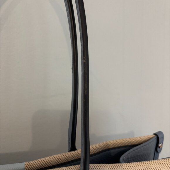 Michael Kors Heidi Large Ivory Light Blue Stripe Canvas Tote - Picture 5 of 13